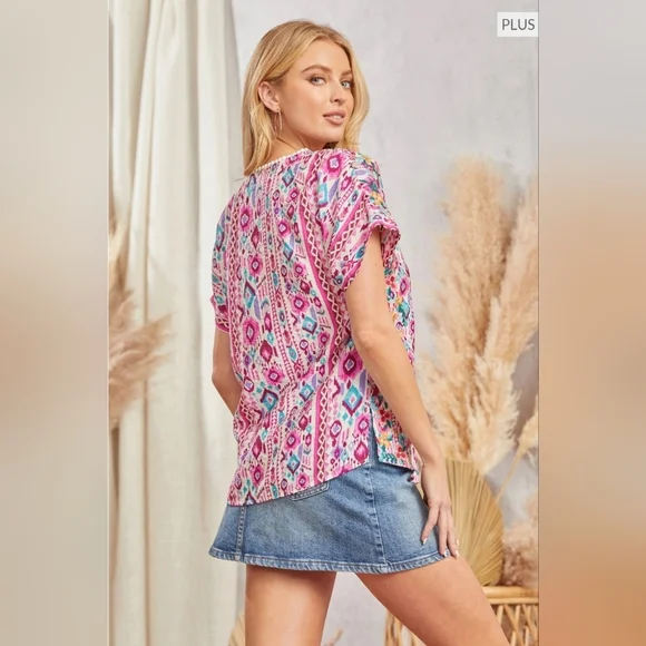 Savanna Jane Pink Blouse with Elegant Embroidery - Picture 6 of 6